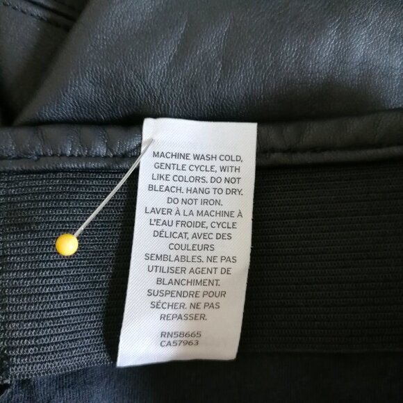 NWT Nordstrom Womens Black Mid Rise Elastic Waist Leather Legging Size Medium - Picture 6 of 7